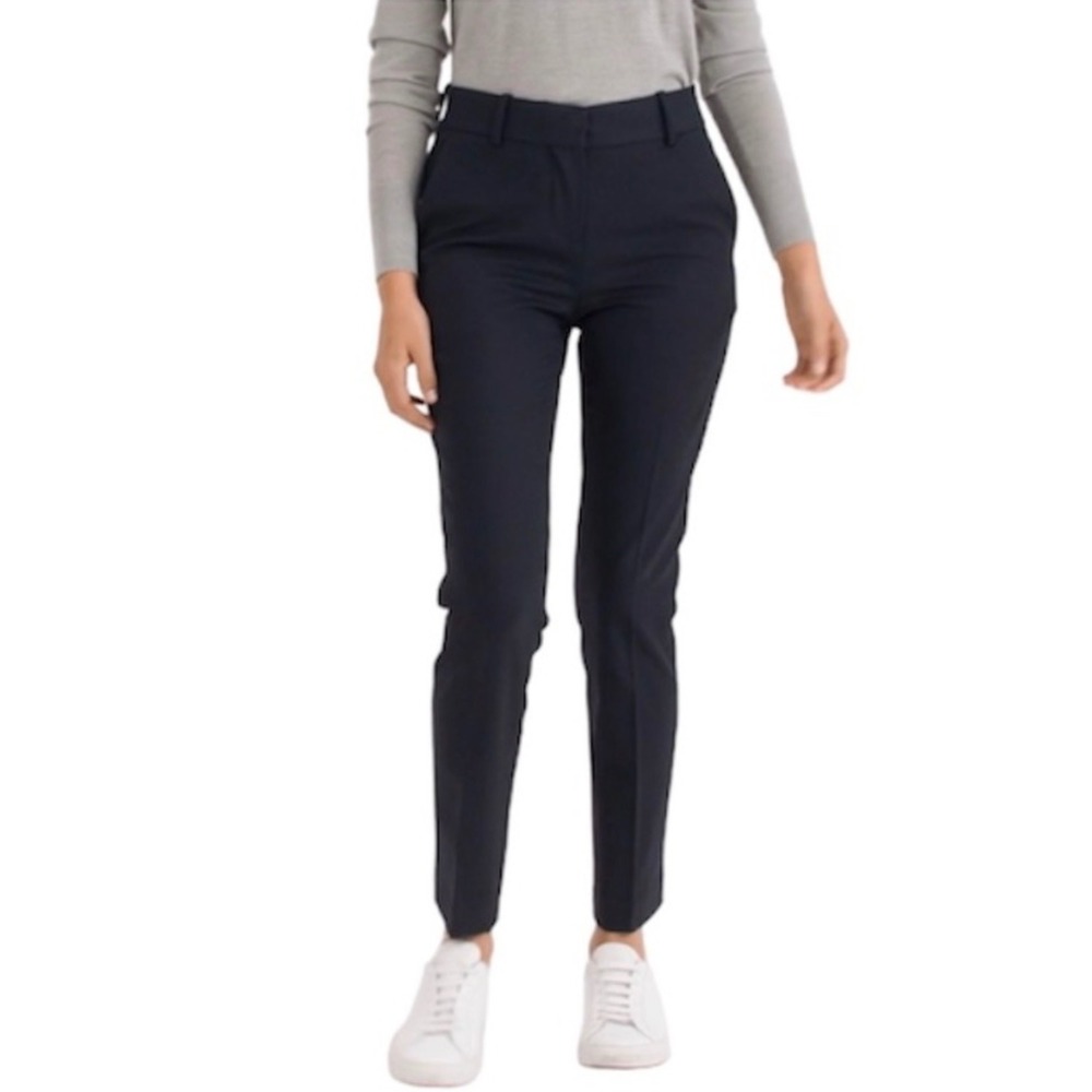 Everlane Navy Blue‎ Slim Mid Rise Wool Trouser Pants Size 2